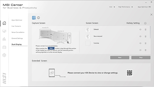 MSI Center Duet Display