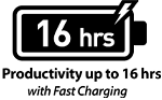 Battery life 16hrs logo