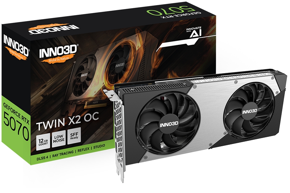 Inno3D GeForce RTX 5070 12GB GDDR7 Twin X2 OC 806308 N50702-12D7X ...