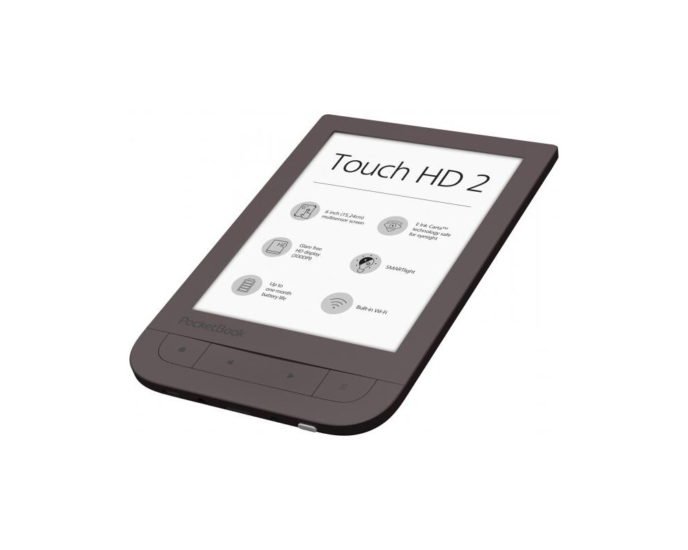 Електронна книга POCKETBOOK TOUCH HD2 6" PB631-2 , ТЪМНОКАФЯВ, SMARTLIGHT ТЕХНОЛОГИЯ 3