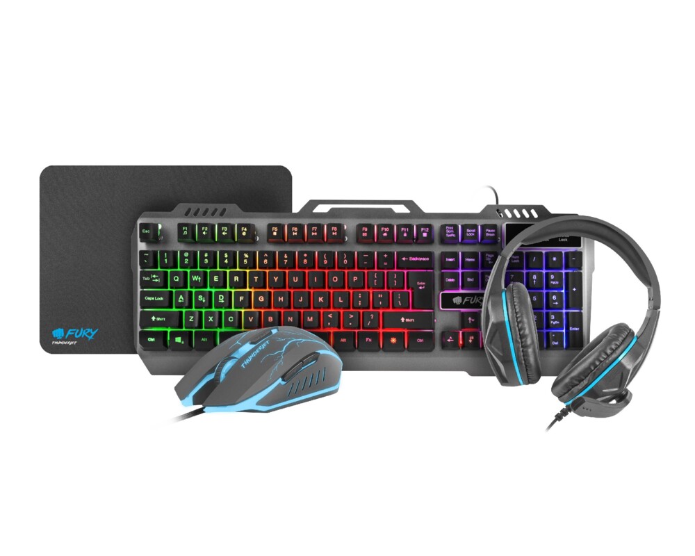 Клавиатура Fury Геймърски комплект Gaming COMBO THUNDERJET 4-in-1 2