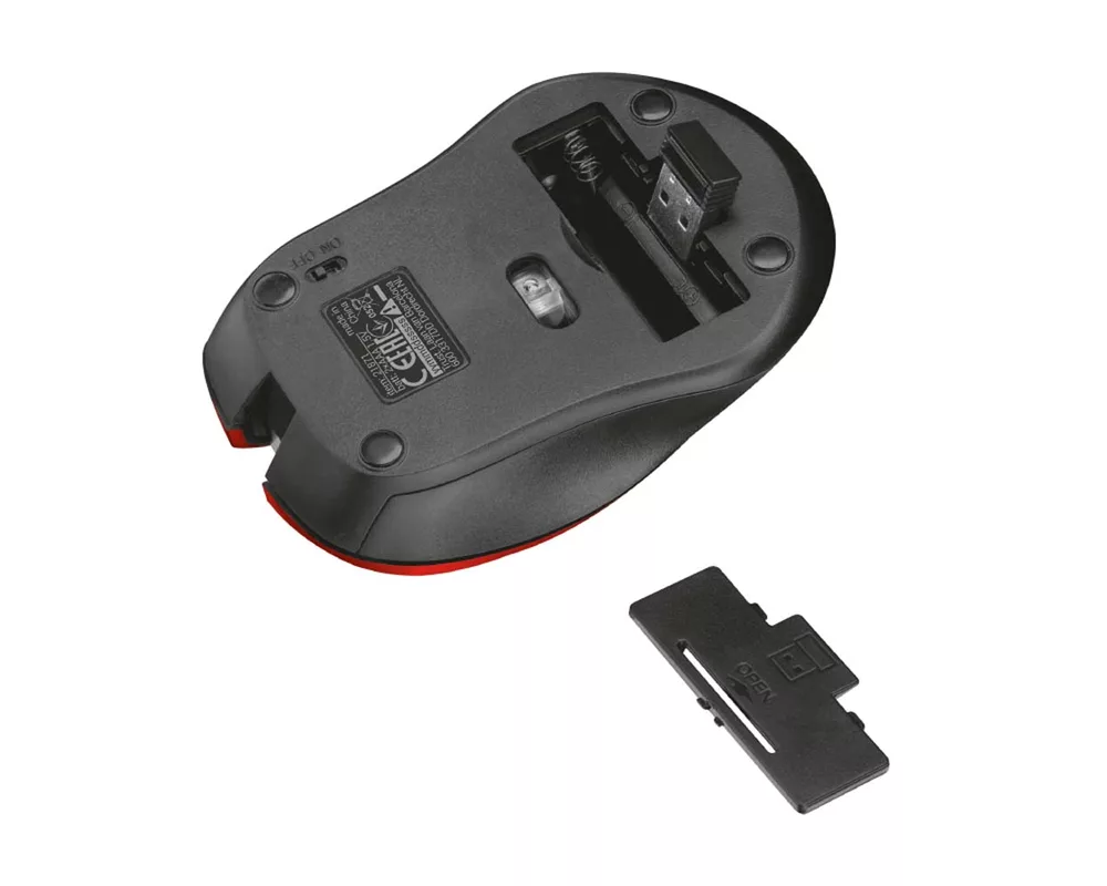 Мишка TRUST Mydo Silent Wireless Mouse RED 5