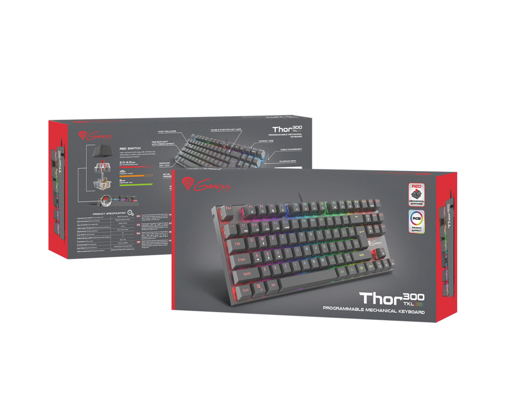 Клавиатура Genesis Mechanical Gaming Keyboard Thor 300 TKL RGB US Layout 6