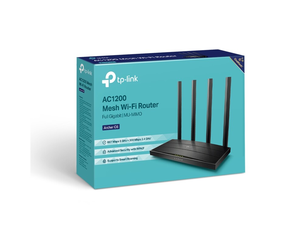 Рутер TP-LINK Archer C6 v4.0 AC1200 MU-MIMO 4 Рутер TP-LINK Archer C6 v4.0 AC1200 MU-MIMO 4