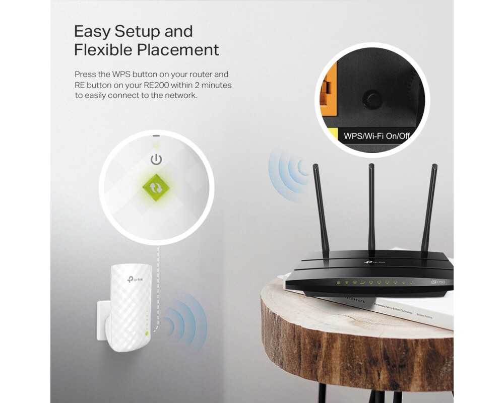 Безжичен усилвател TP-Link RE200 AC750 5