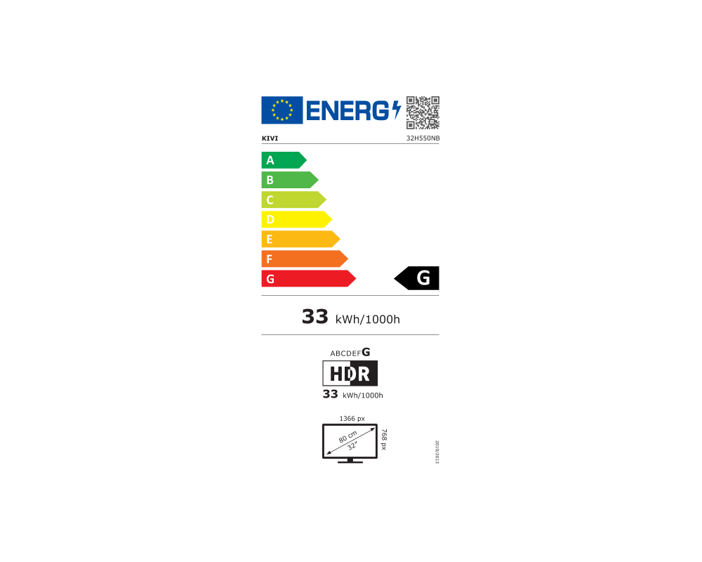 Телевизор 32" HD TV KIVI 8