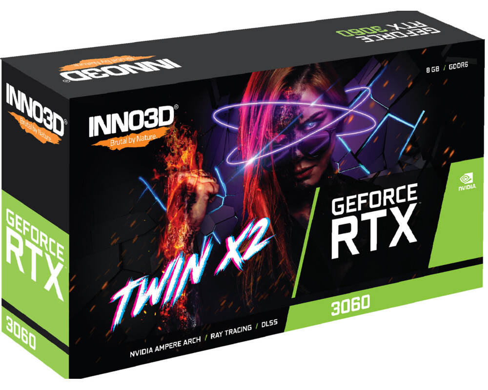 Видеокарта Inno3D GeForce RTX 3060 Twin X2 8GB GDDR6 3