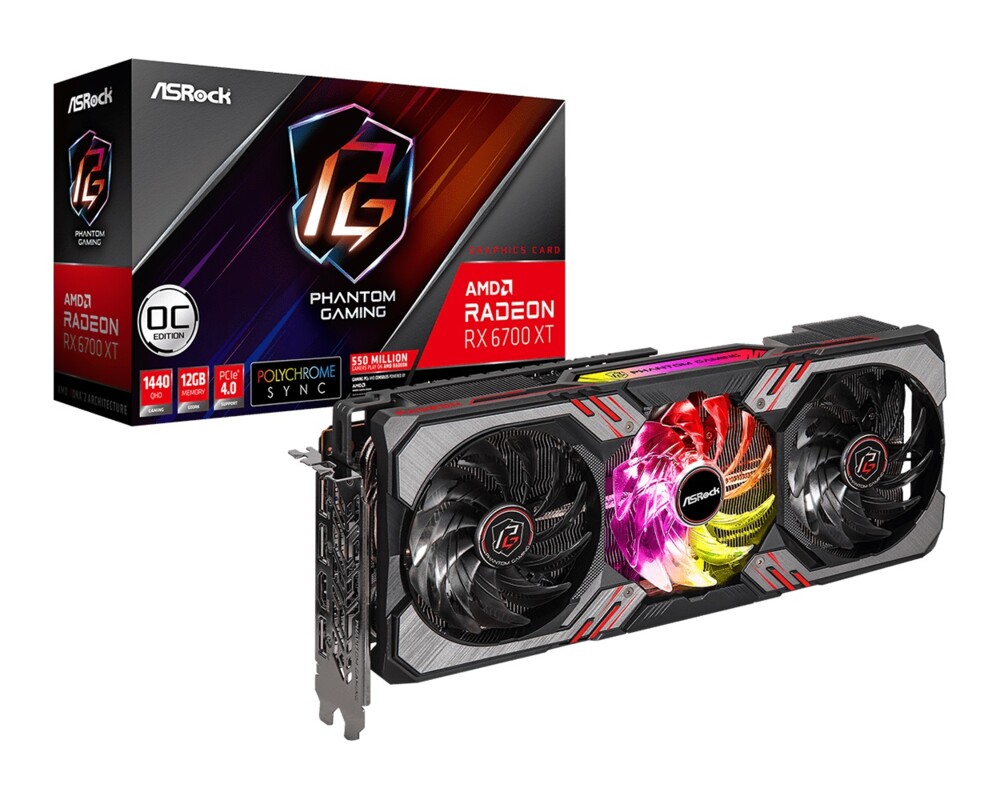 Видеокарта Asrock Radeon RX 6700 XT Phantom Gaming D OC 12GB GDDR6 2
