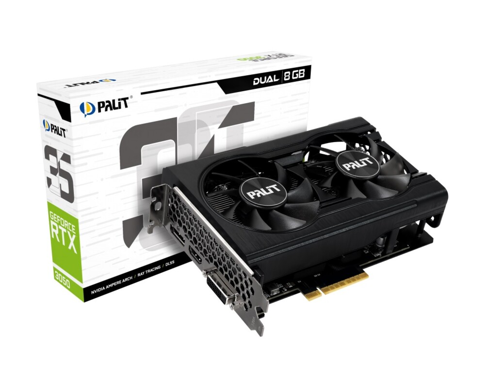 Видеокарта Palit GeForce RTX 3050 Dual 8GB GDDR6 2