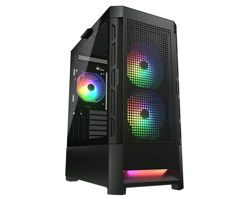 Кутия Cougar Airface RGB, Mid Tower, Черна