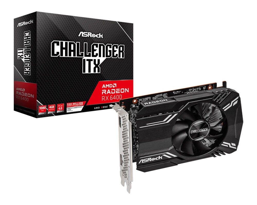 Видеокарта ASRock Radeon RX 6400 Challenger ITX 4GB GDDR6 5