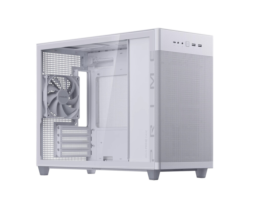 Кутия ASUS PRIME AP201 Tempered Glass, MicroATX, Бяла 6