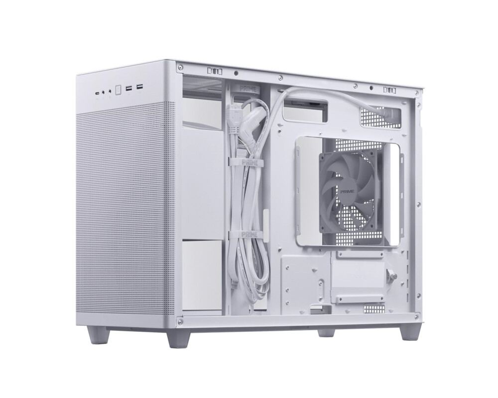 Кутия ASUS PRIME AP201 Tempered Glass, MicroATX, Бяла 8