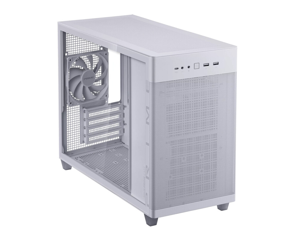 Кутия ASUS PRIME AP201 Tempered Glass, MicroATX, Бяла 9