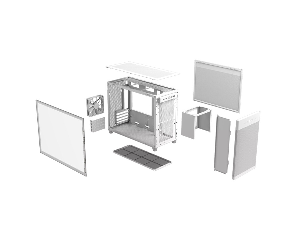 Кутия ASUS PRIME AP201 Tempered Glass, MicroATX, Бяла 10