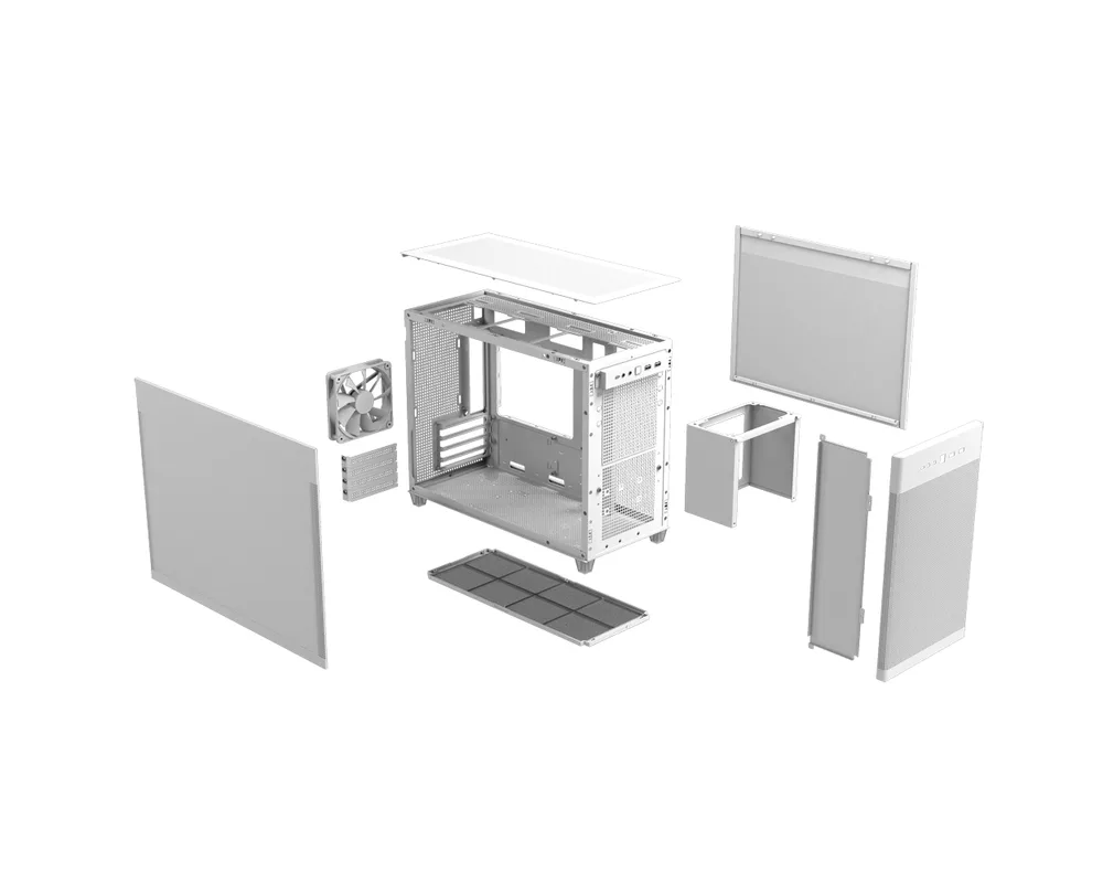 Кутия ASUS PRIME AP201 Mesh, MicroATX, Бяла 10