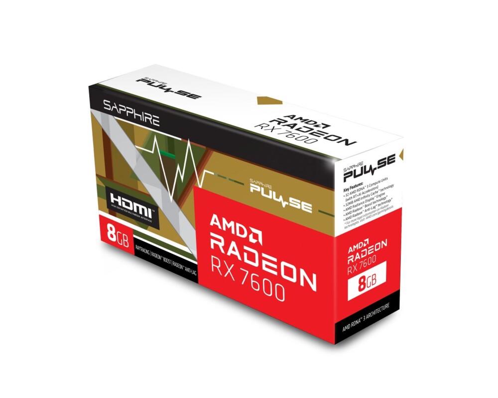 Видеокарта Sapphire PULSE Radeon RX 7600 8GB GDDR6 7