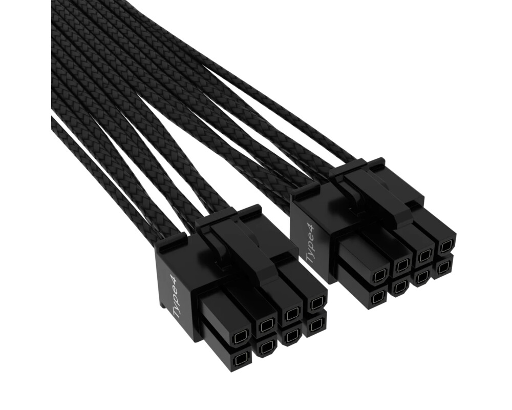 Кабел Corsair Premium Individually Sleeved 12+4pin PCIe Gen 5 12VHPWR 600W cable, Type 4, BLACK, EAN:0840006694519 2