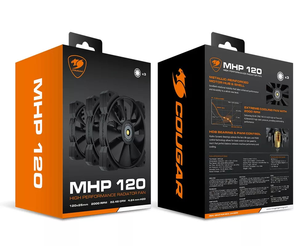 Вентилатор Cougar Gaming MHP120 Black (3 Fan Pack) 6