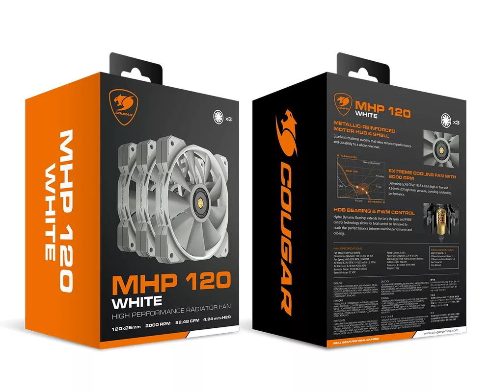 Вентилатор Cougar Gaming MHP120 White (3 Fan Pack) 6