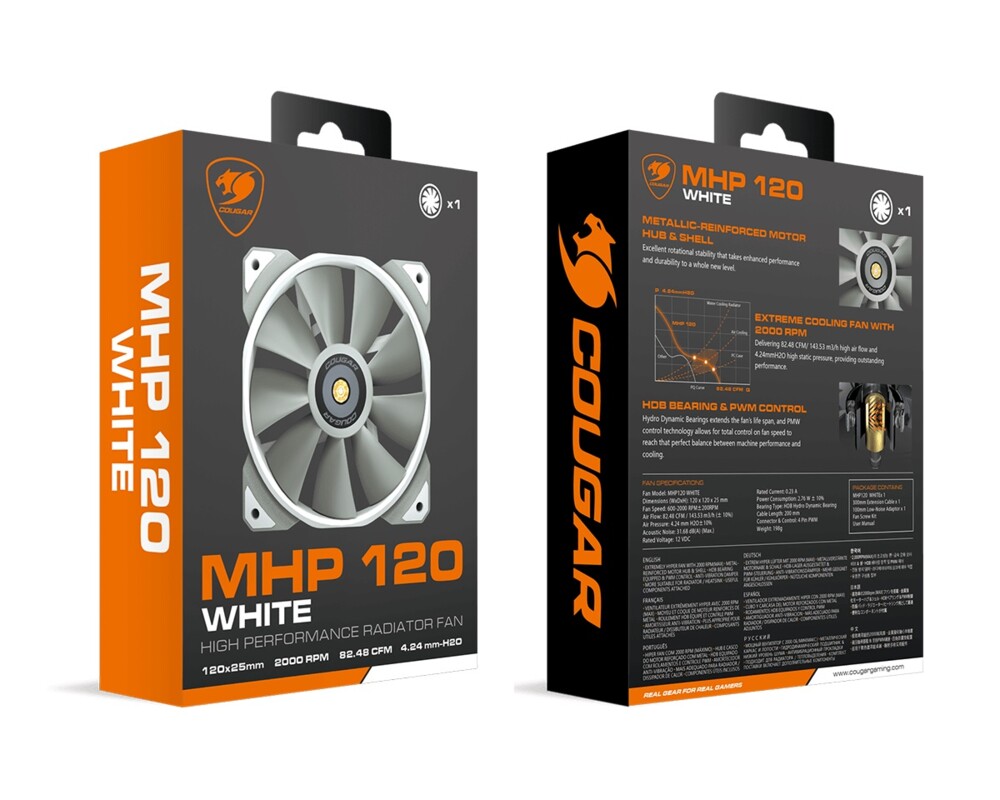 Вентилатор Cougar Gaming MHP120 White (Single Pack) 6