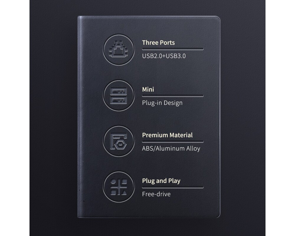 USB хъб Мини USB 3.0 хъб 3 в 1 Orico MINI-U32L-GY 4