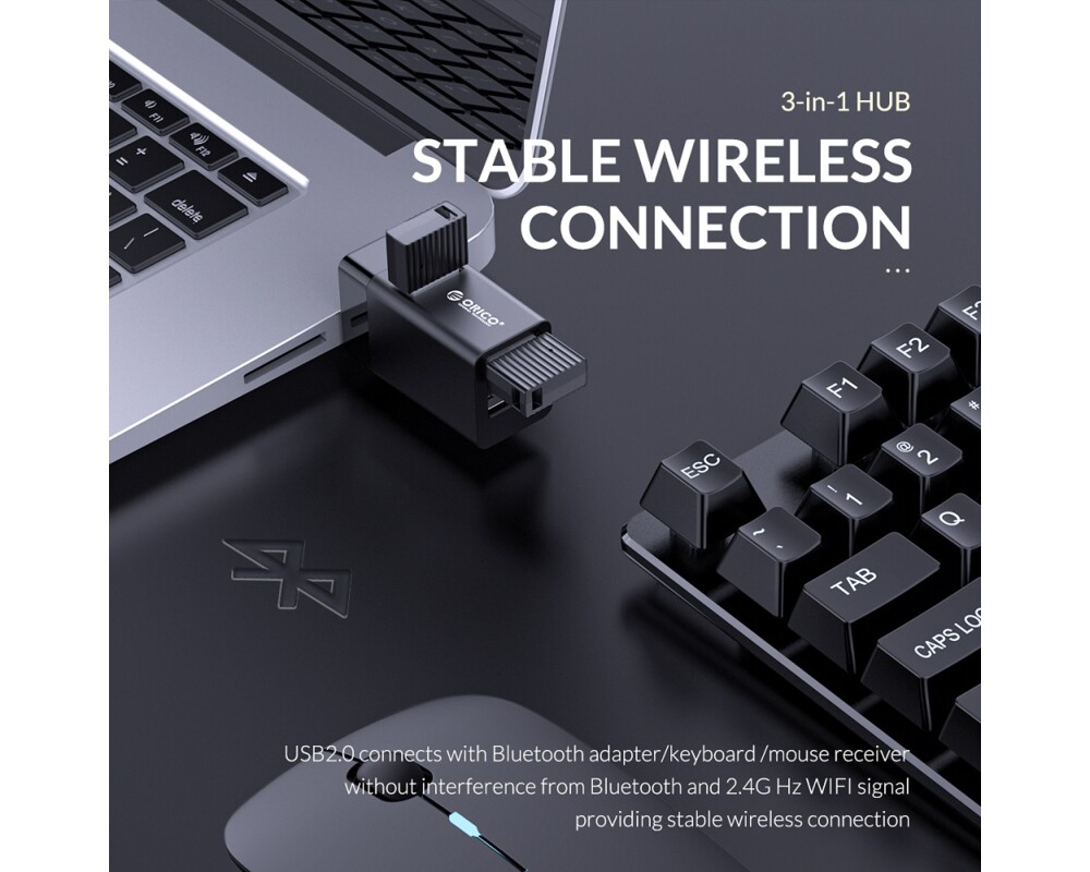 USB хъб Мини USB 3.0 хъб 3 в 1 Orico MINI-U32L-GY 7