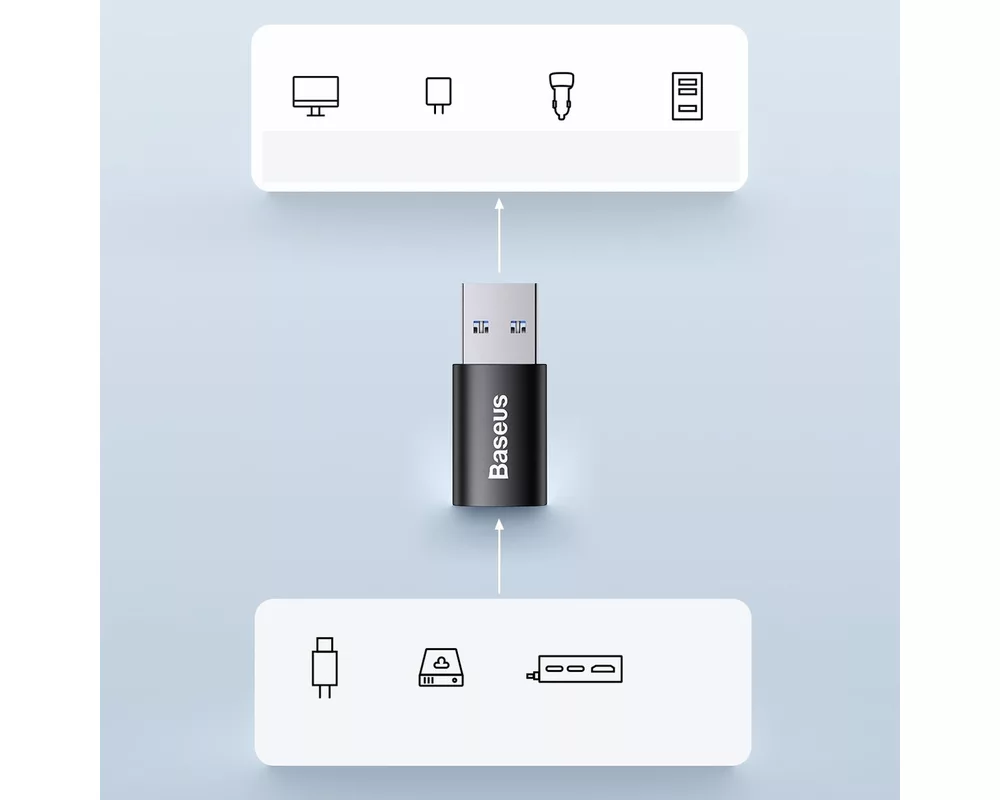 Адаптери Baseus Ingenuity USB-C (F) към USB A (M) тъмносин 6
