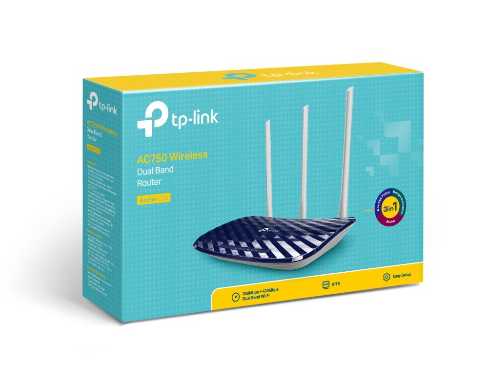 Рутер TP-Link Archer C20 AC750 Двулентов 4