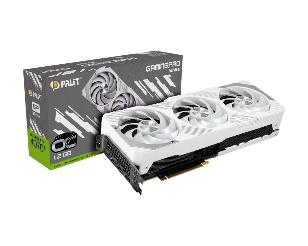 Видеокарта Palit GeForce RTX 4070 Ti GamingPro White OC 12GB GDDR6X 2