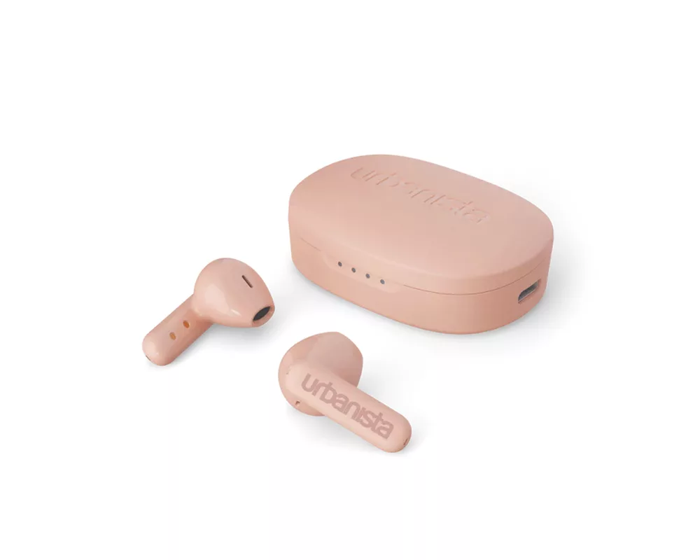 Слушалки URBANISTA COPENHAGEN Bluetooth earphones black 32 hours total playtime Noise-reducing microphone Touch controls IPX4 dusty pink 4