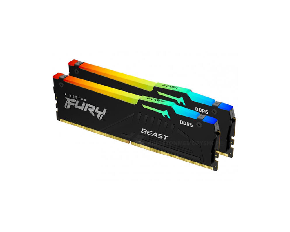 Памет Kingston FURY Beast RGB Black 32GB (2x16GB) DDR5 6000MHz CL36 KF560C36BBE2AK2-32 2 Памет Kingston FURY Beast RGB Black 32GB (2x16GB) DDR5 6000MHz CL36 KF560C36BBE2AK2-32 2