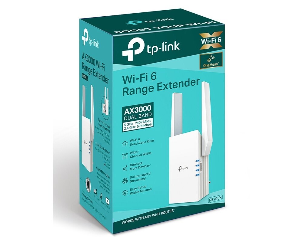 Безжичен усилвател TP Link AX3000 Mesh WiFi 6 Extender 4