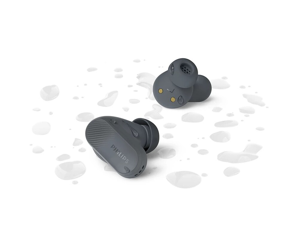 Слушалки PHILIPS True Wireless Earbuds IPX4 Make calls using a single earbud Up to 24 hours play time gray 5