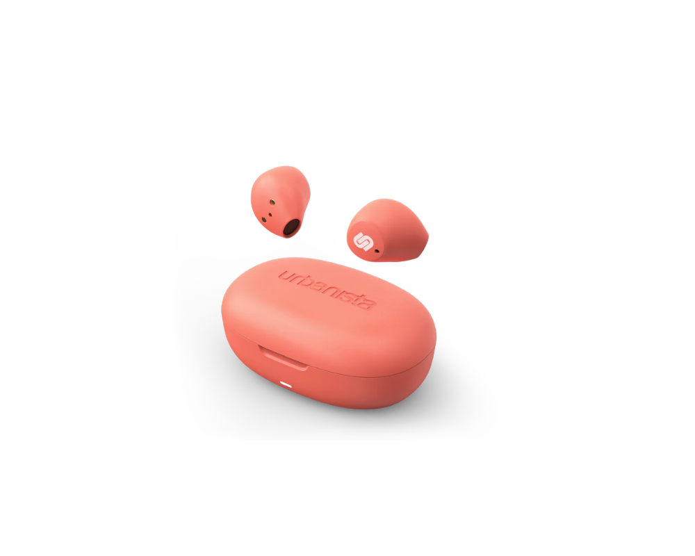 Слушалки URBANISTA LISBON Bluetooth earphones 27 hours total playtime Touch controls coral 2