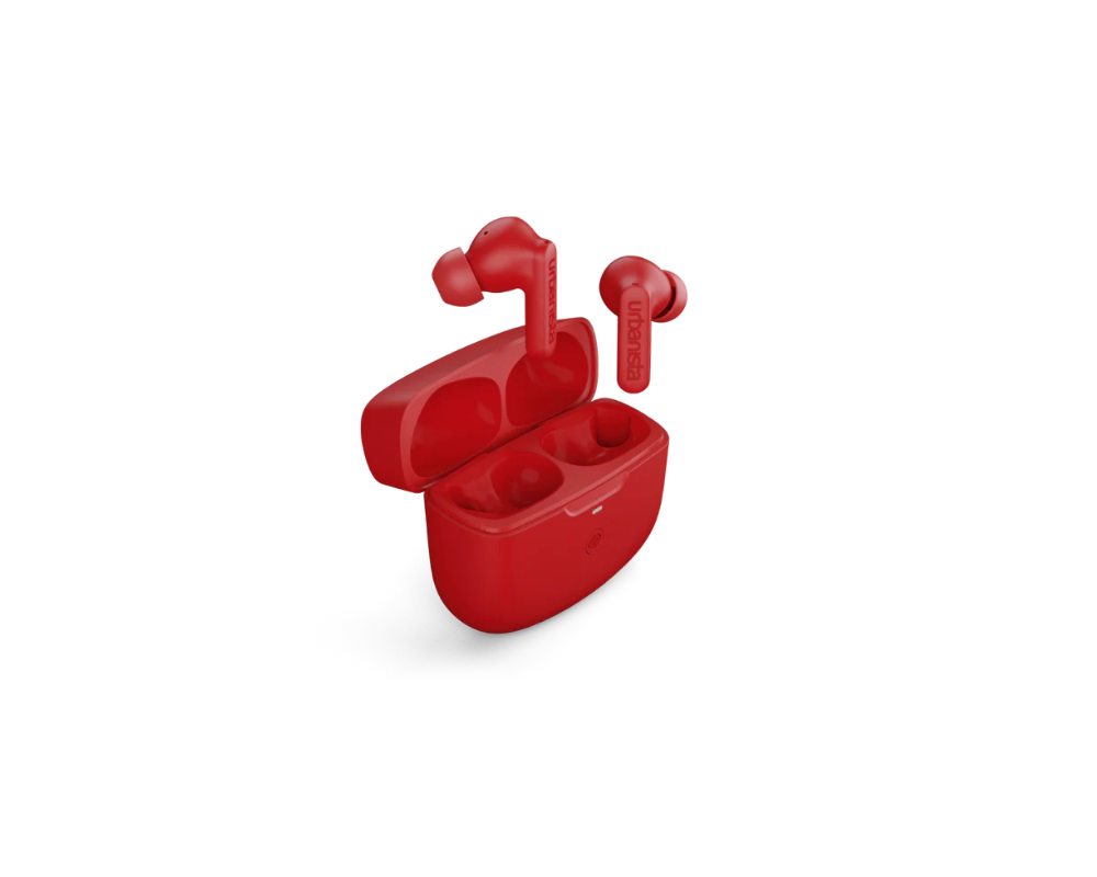 Слушалки URBANISTA ATLANTA Bluetooth earphones black 34 hours total playtime Hybrid active noise cancelling Touch controls IPX4 red 5