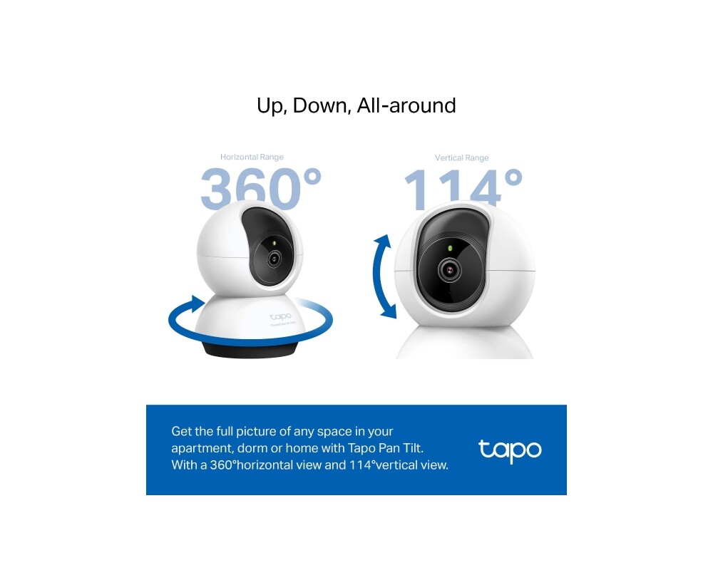 Цифрова IP камера Домашна охранителна WiFi  TP-Link Tapo C220, Pan/Tilt 2