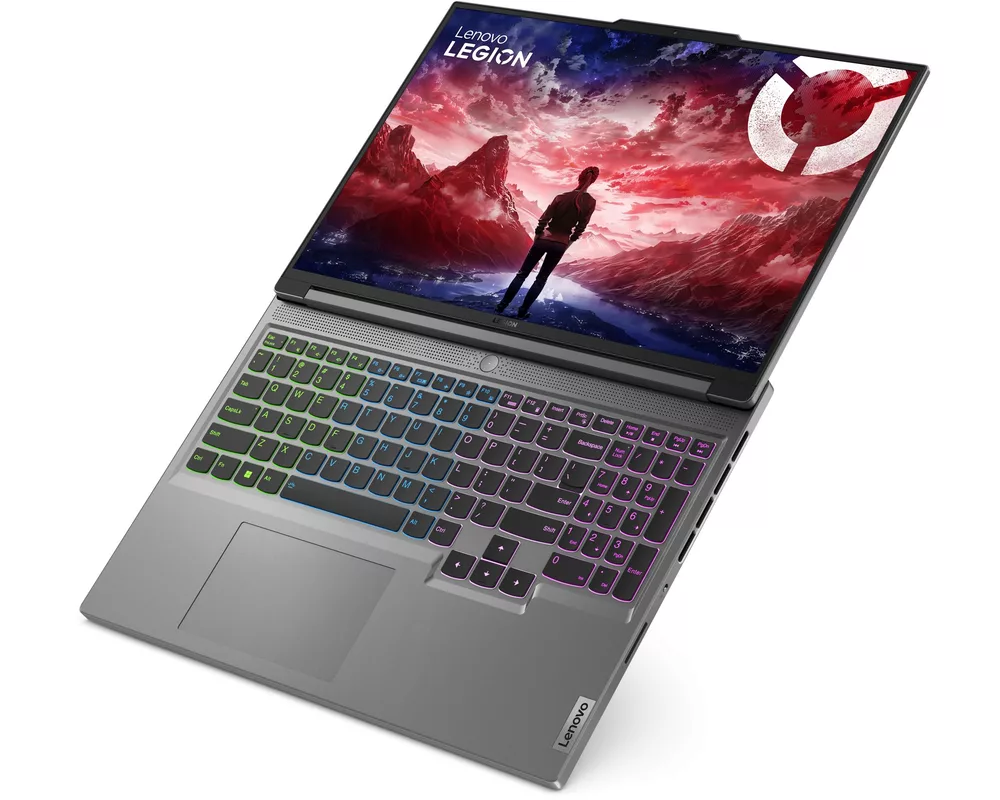 Лаптоп LENOVO Legion Slim 5 AMD Ryzen 7 8845HS 16inch WQXGA 165Hz sRGB 32GB DDR5 1TB PCIe RTX4070 8GB DOS Luna Grey 2y 14