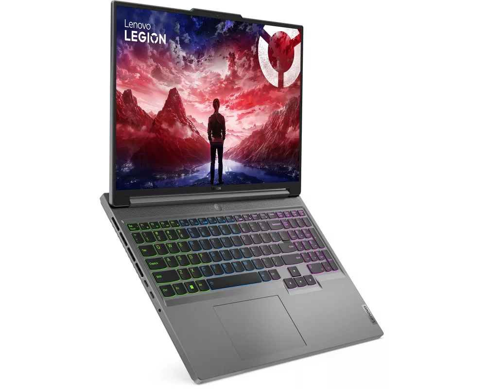 Лаптоп LENOVO Legion Slim 5 AMD Ryzen 7 8845HS 16inch WQXGA 165Hz sRGB 32GB DDR5 1TB PCIe RTX4070 8GB DOS Luna Grey 2y 13