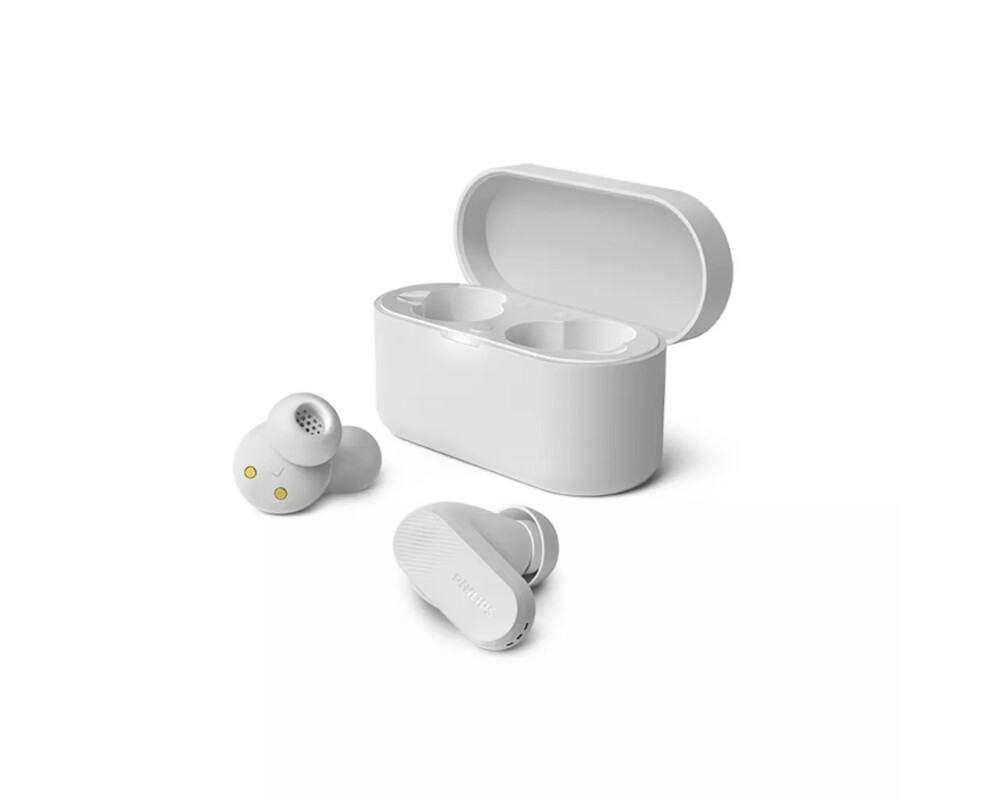 Слушалки PHILIPS True Wireless Earbuds IPX4 Make calls using a single earbud Up to 24 hours play time white 2