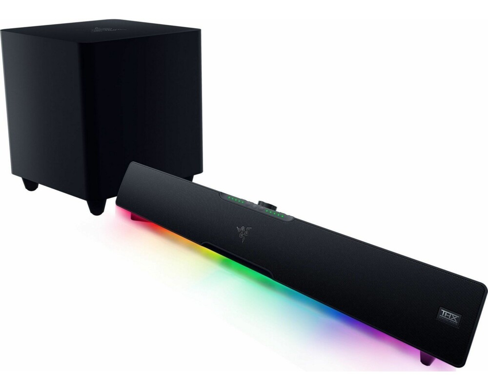 Тонколони Razer Leviathan V2 Pro - AI-Powered Beamforming PC Gaming Soundbar with Subwoofer 2