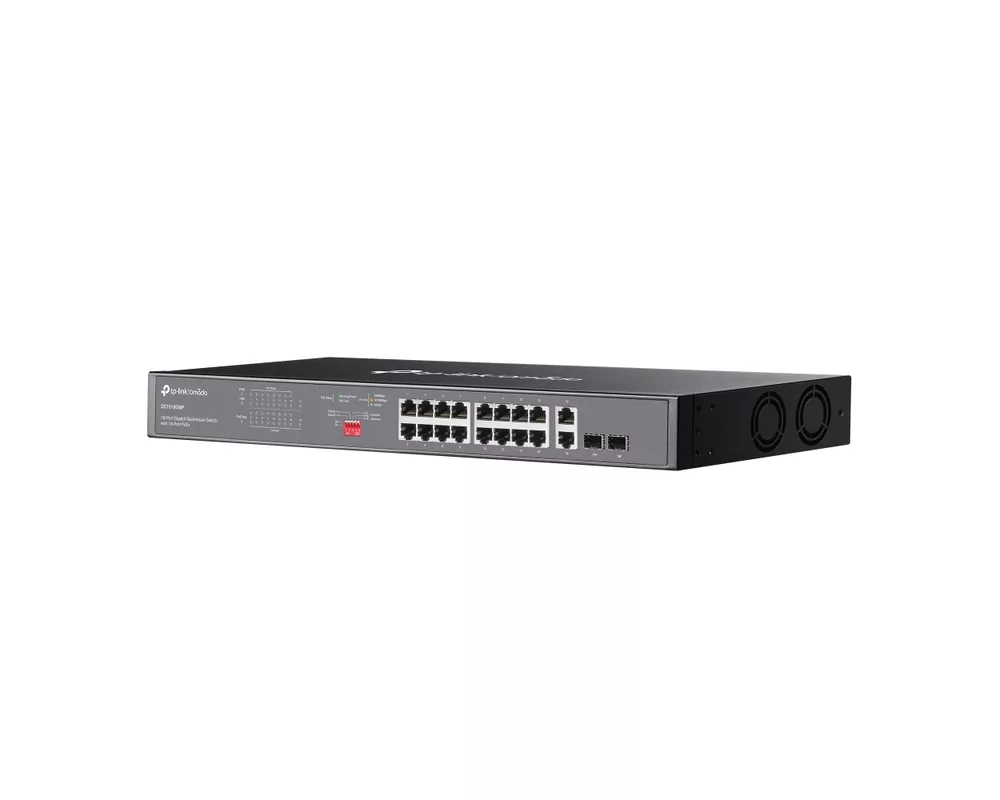 Switch (Комутатор) 18-портов гигабитен неуправляем комутатор TP-Link Omada DS1018GMP с 16-портов PoE+ 3