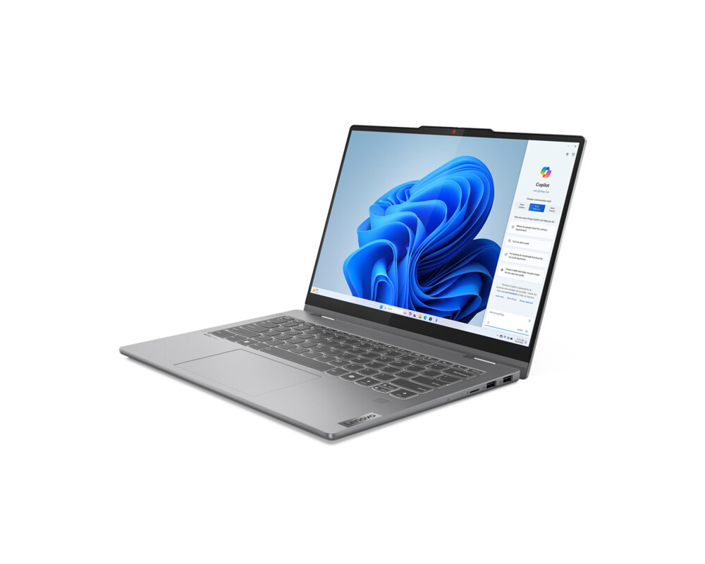 Лаптоп LENOVO IdeaPad 5 2-in-1 AMD Ryzen 7 8845HS 14inch WUXGA OLED 400N Touch 16GB DDR5 1TB PCIe W11H Luna Grey 2y + Pen 5