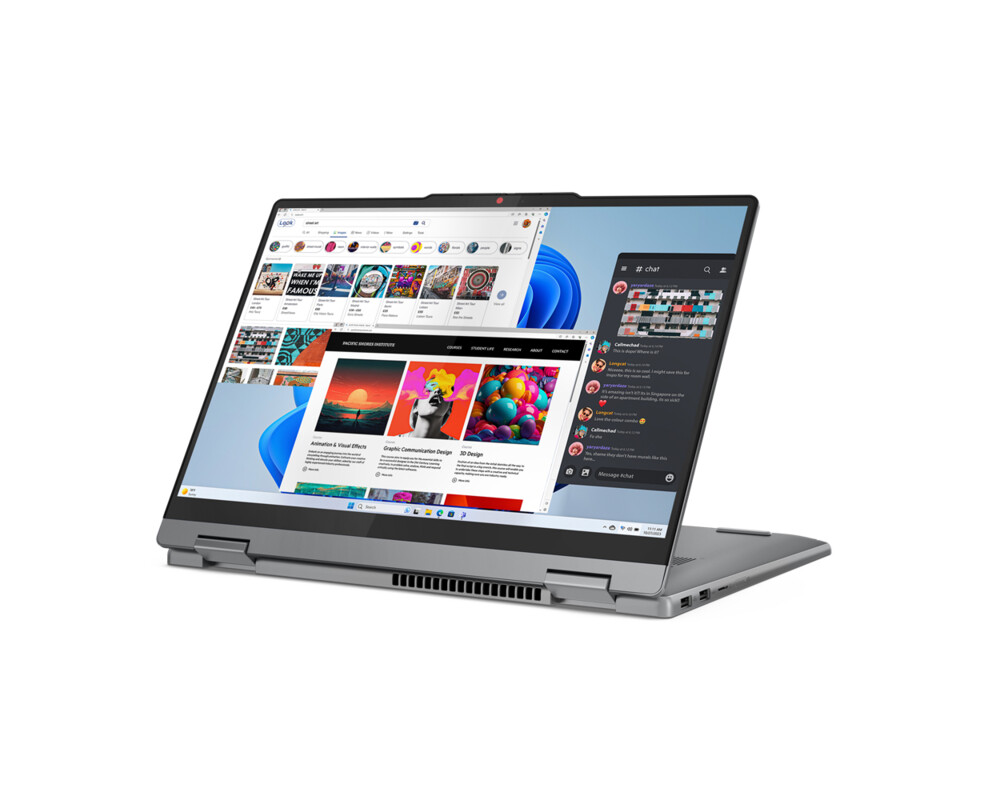 Лаптоп LENOVO IdeaPad 5 2-in-1 AMD Ryzen 7 8845HS 14inch WUXGA OLED 400N Touch 16GB DDR5 1TB PCIe W11H Luna Grey 2y + Pen 10