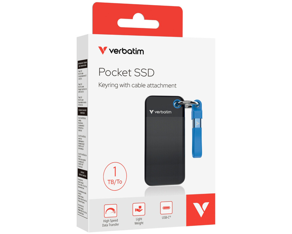 SSD Verbatim Pocket SSD USB 3.2 Gen 2 1TB Black/Blue 4