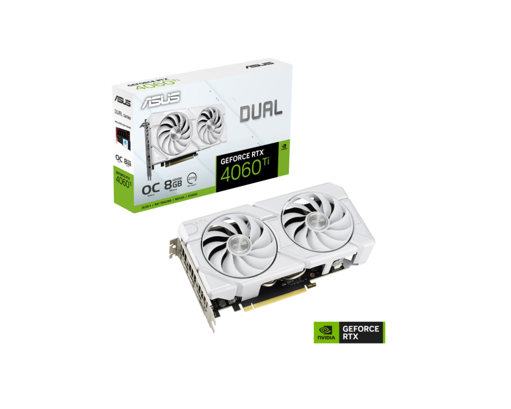 Видеокарта ASUS DUAL RTX 4060 TI OC 8GB EVO WHITE 2