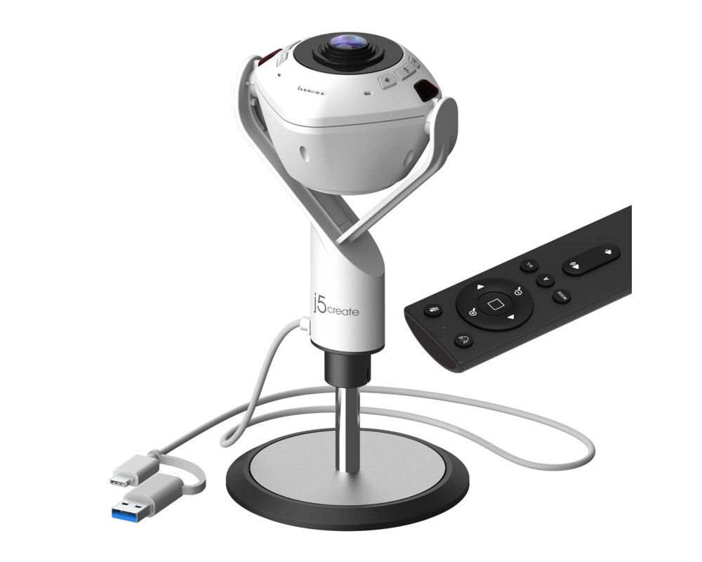 Уеб камера Камера за видеоконференции, j5create JVU368,360°,Full HD 1080p,USB™ UVC/UAC plug-and-play,HDR,AI функция 4