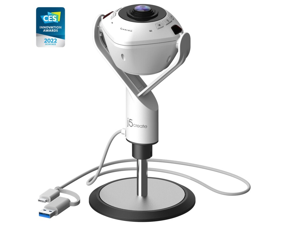 Уеб камера Камера за видеоконференции, j5create JVU368,360°,Full HD 1080p,USB™ UVC/UAC plug-and-play,HDR,AI функция 5