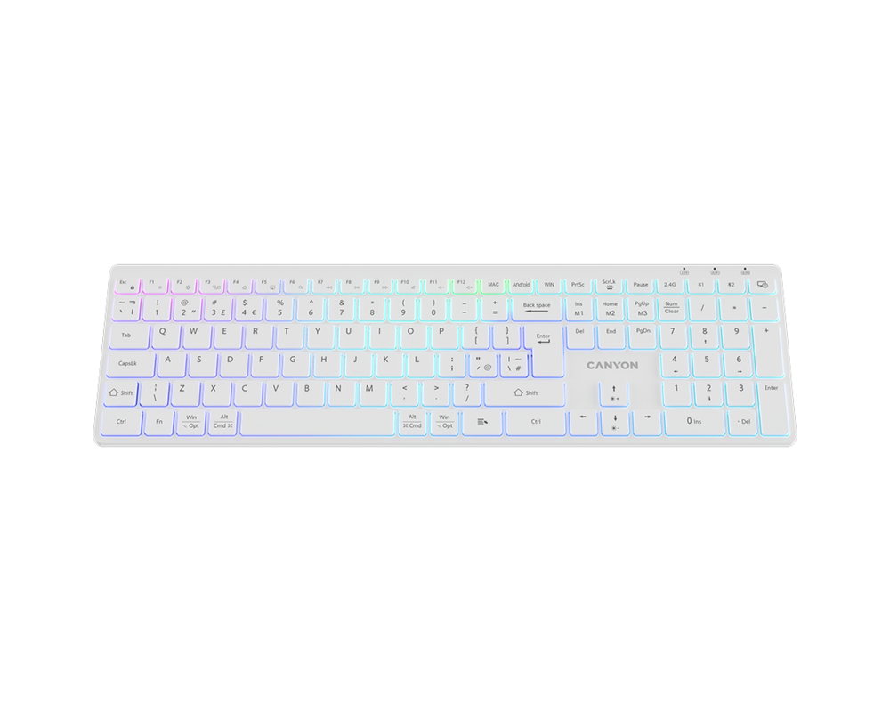 Клавиатура CANYON keyboard HKB-W11 UK/US RGB Dual M... 2