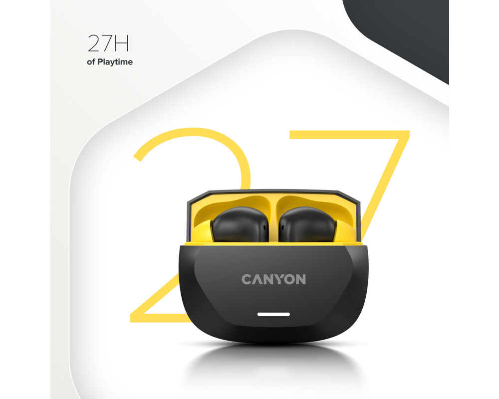 Слушалки Безжични слушалки Canyon HEXAGON 7, черен/жълт 11